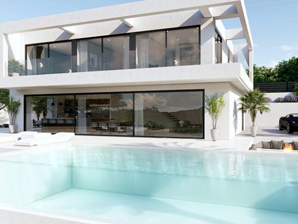 Villa de lujo con vistas al mar.