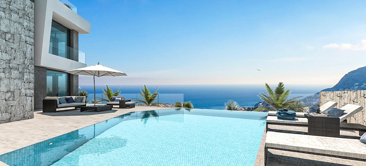 New development in Calpe of 6 modern and independent luxury Villas with stunning sea views