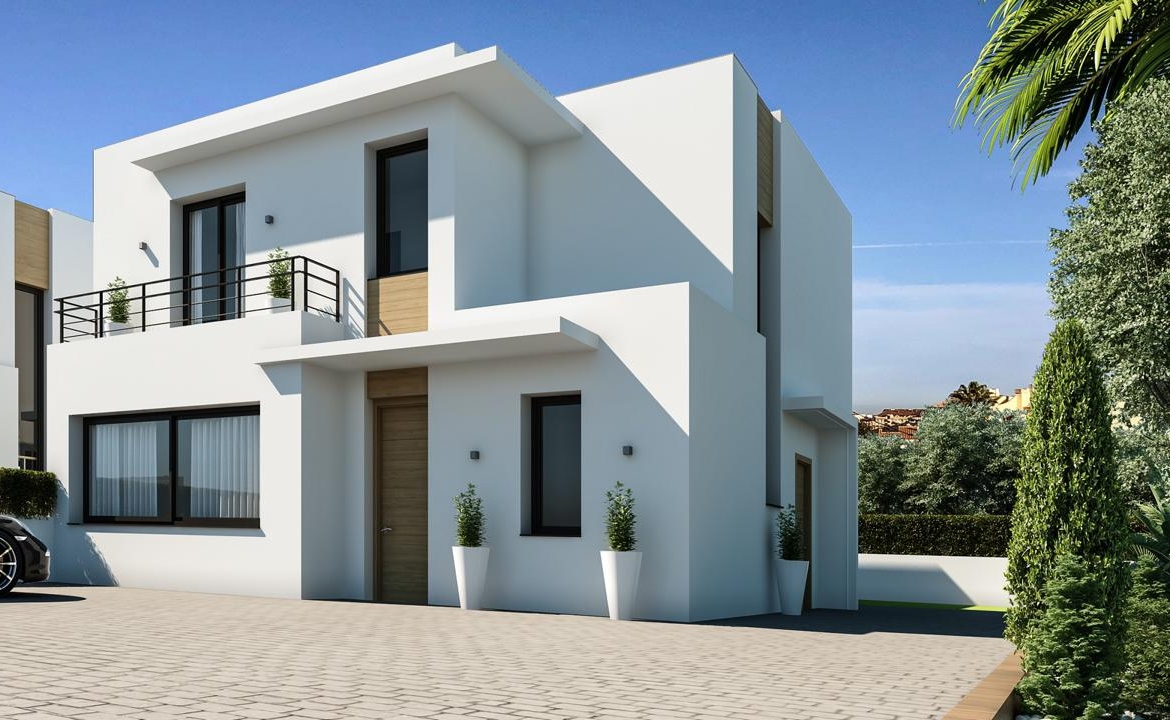New built detached villas 1800m from the beach in Denia.