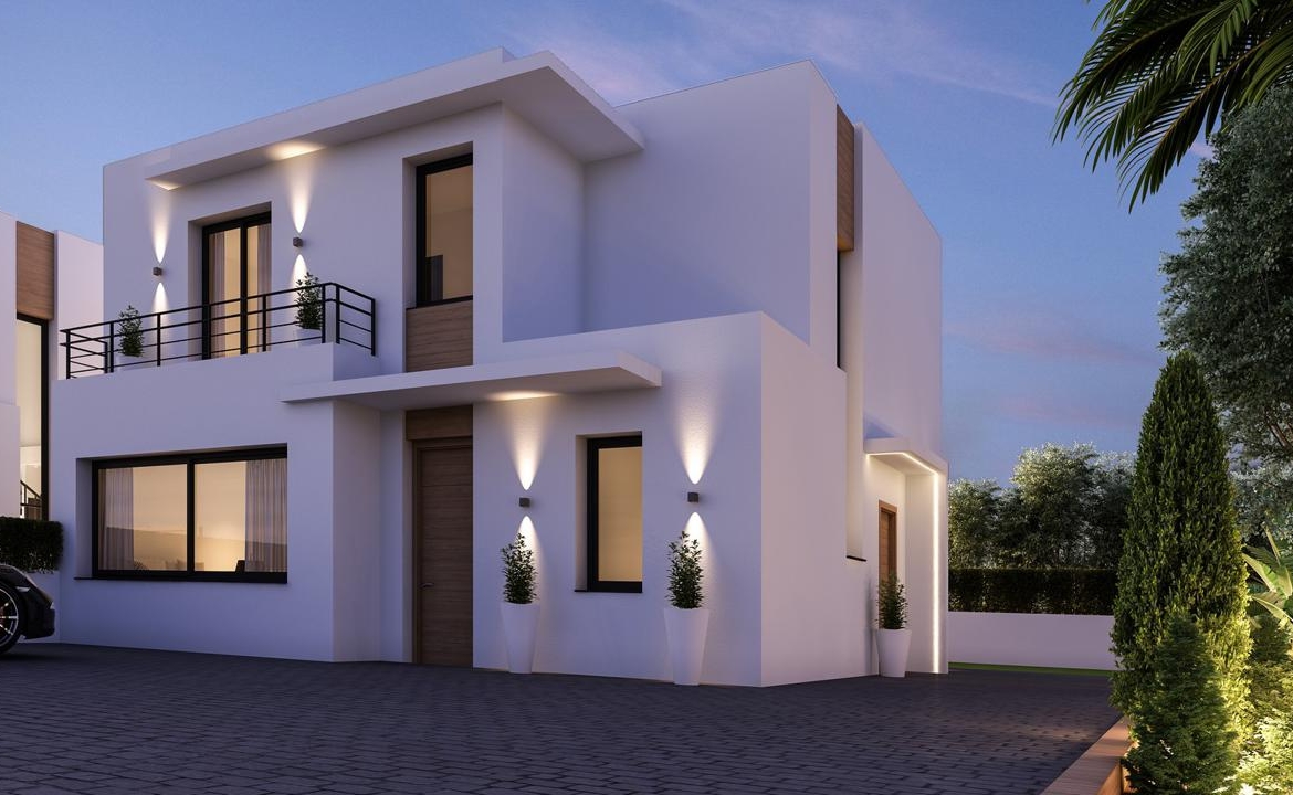 New built detached villas 1800m from the beach in Denia.
