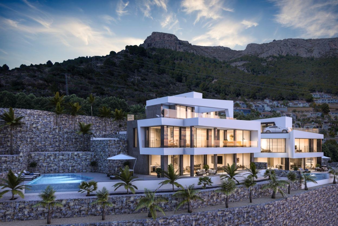 New development in Calpe of 6 modern and independent luxury Villas with stunning sea views