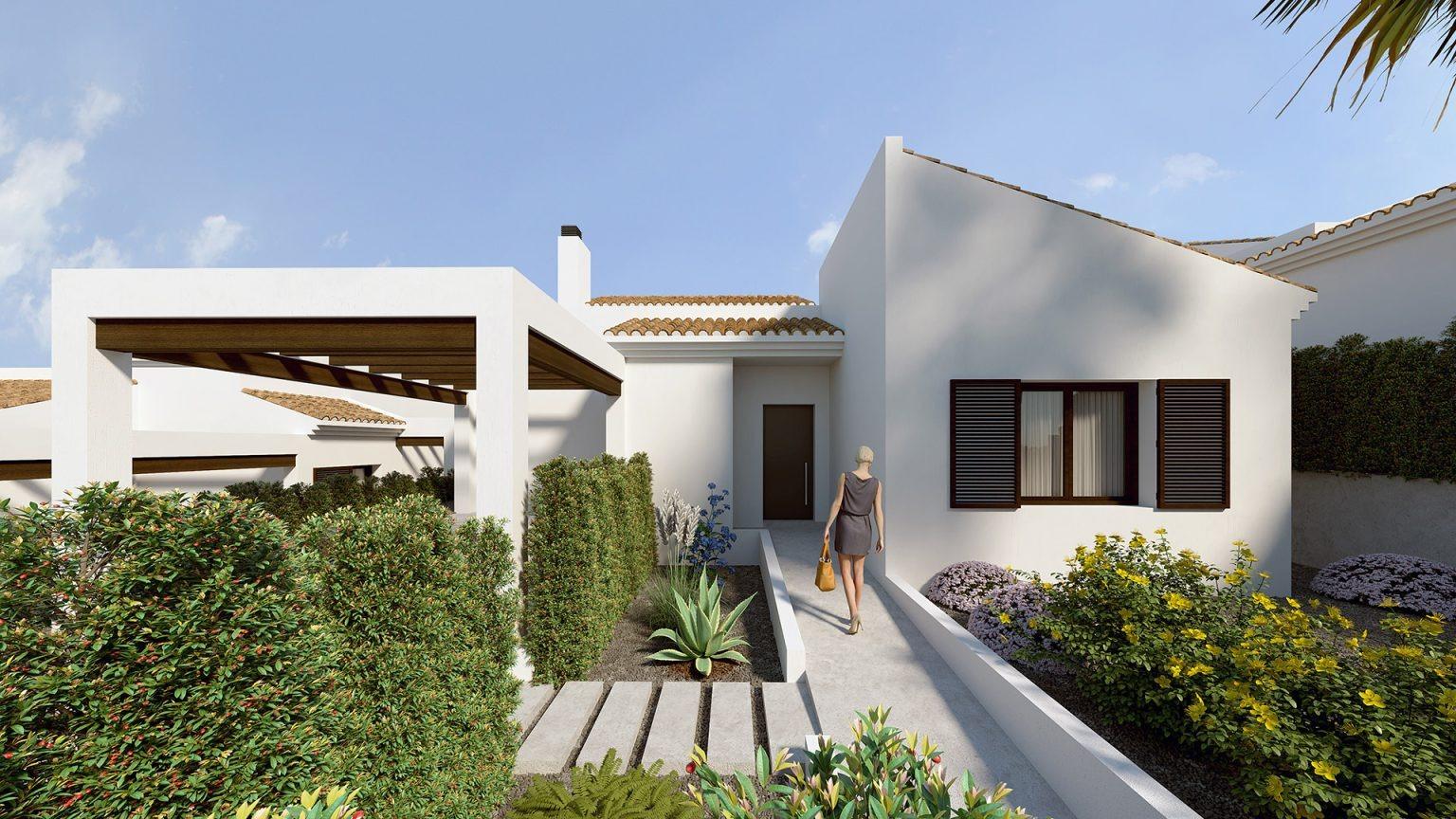 1-2-65 VILLAS DE UNA PLANTA EN ALGORFA. 3 DOR. 2 BAÑOS. 135 M2 DE CASA. 437 DE PARLELA. PISCINA PROPIA.