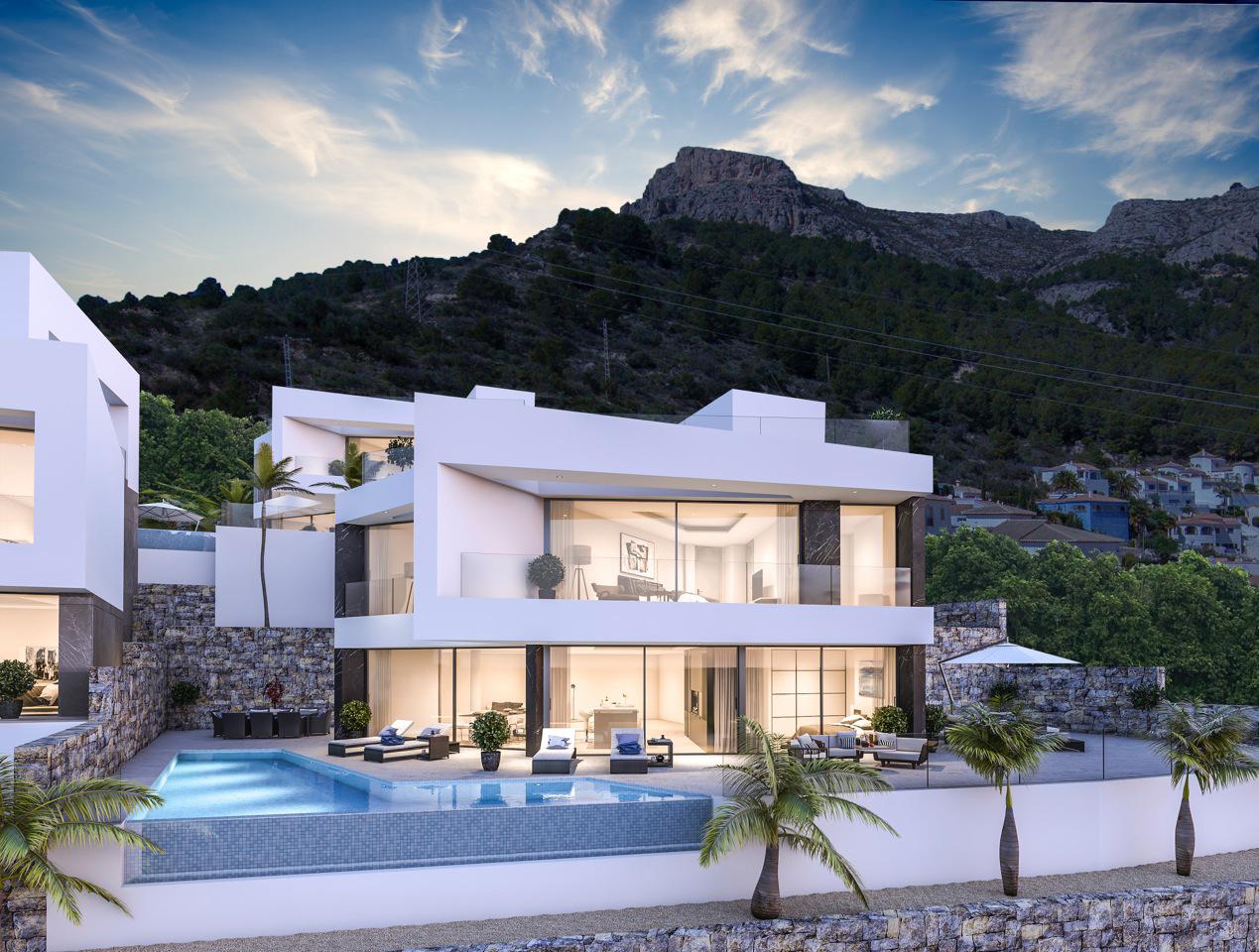 New development in Calpe of 6 modern and independent luxury Villas with stunning sea views