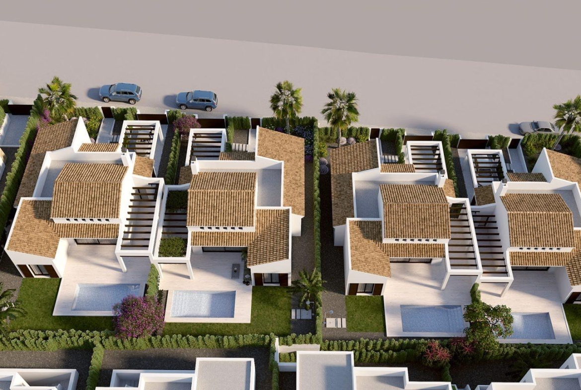 VILLAS DE UNA PLANTA EN ALGORFA. 3 DOR. 2 BAÑOS. 135 M2 DE CASA. 437 DE PARLELA. PISCINA PROPIA.