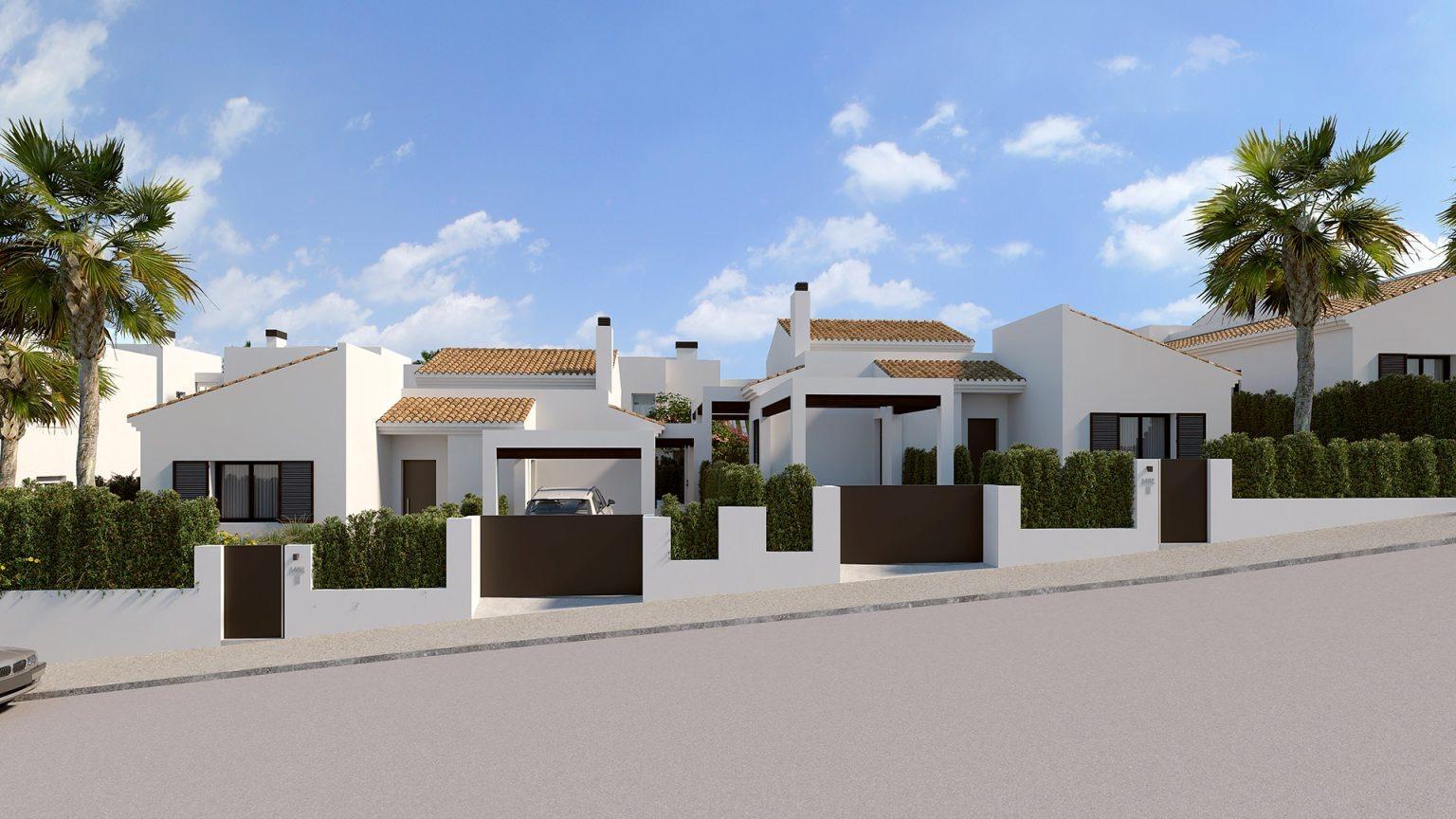 1-5-63 VILLAS DE UNA PLANTA EN ALGORFA. 3 DOR. 2 BAÑOS. 135 M2 DE CASA. 437 DE PARLELA. PISCINA PROPIA.
