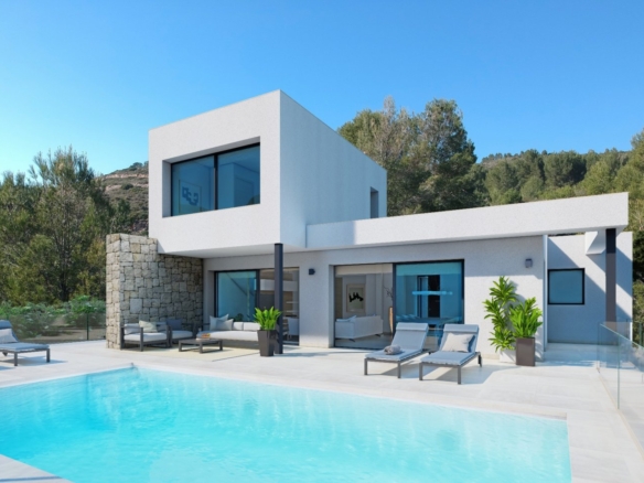 Villa con piscina y vistas al mar en Pedreguer