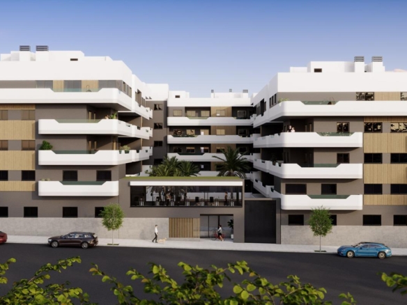 APARTAMENTOS DE OBRA NUEVA EN SANTA POLA CERCA DE PLAYA. 2 DORM. 2 BAÑOS. 76 M2 SUPERFICIE. PISCINA COMUNITARIA.