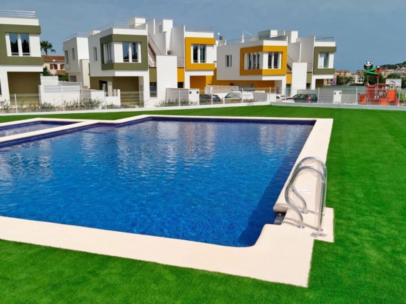 Semi-detached houses with communal pool