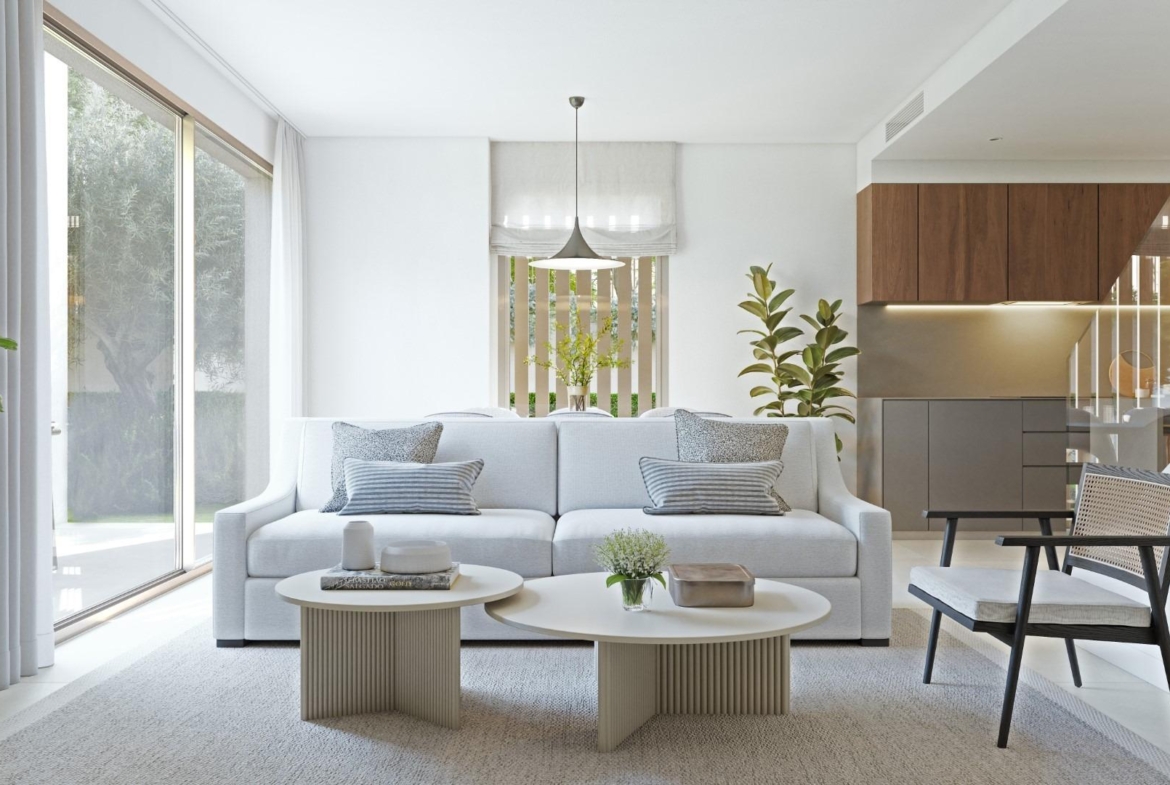 Modern design semi-detached homes with communal pool