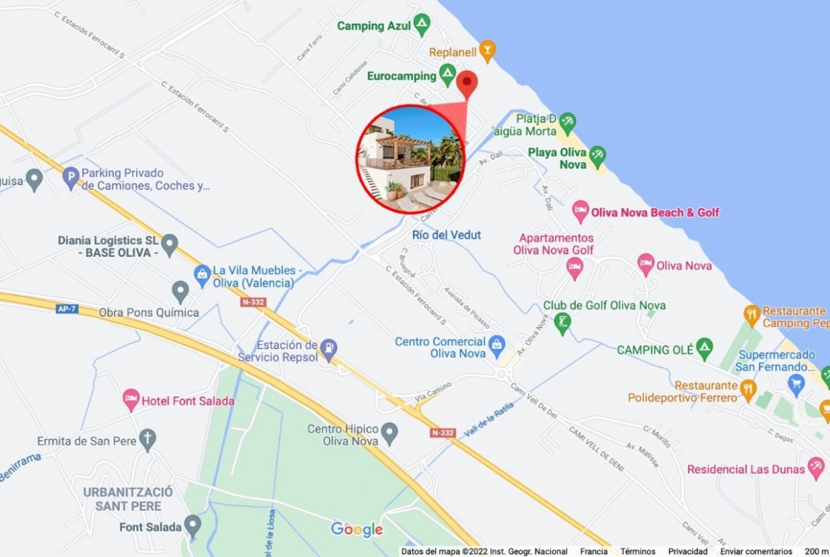 Villa exclusiva en primera línea de la Playa de Rabdells de Oliva