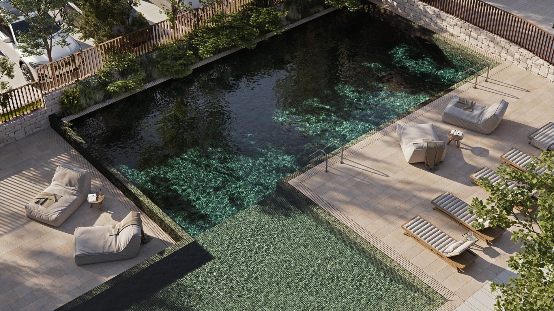 Modern design semi-detached homes with communal pool