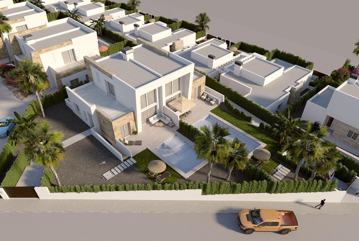 VILLAS PAREADAS EN ALGORFA. 3 DORM. 2 BAÑOS. PISCINA PRIVADA. PARCELA 260 M2.