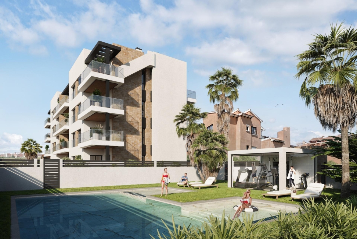CHALET ADOSADO EN AGUAS NUEVAS CON PISCINA PRIVADA. 3 DORM. 3 BAÑOS. 115 M2.