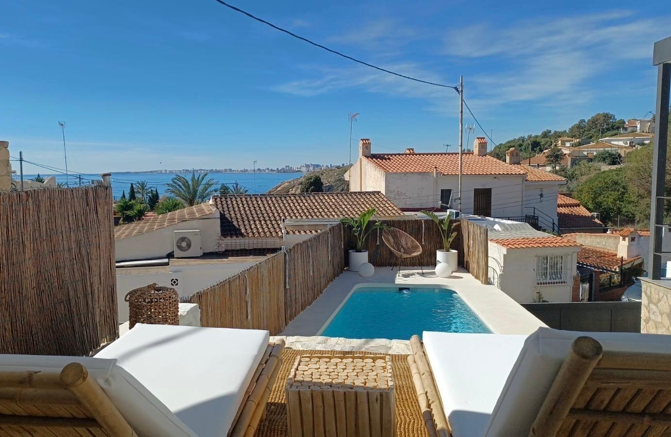 OCASIÓN CHALET INDEPENDIENTE CON VISTAS AL MAR LICENCIA TURÍSTICA EN LA COVETA