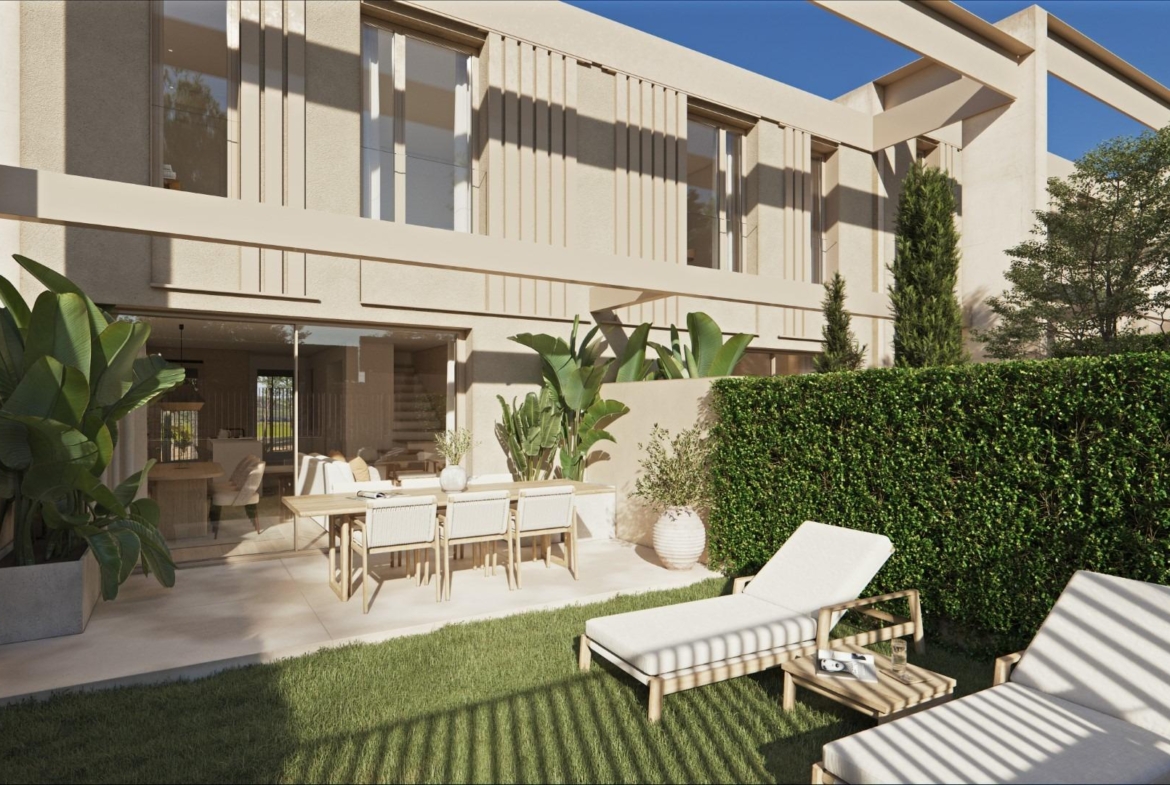Modern design semi-detached homes with communal pool