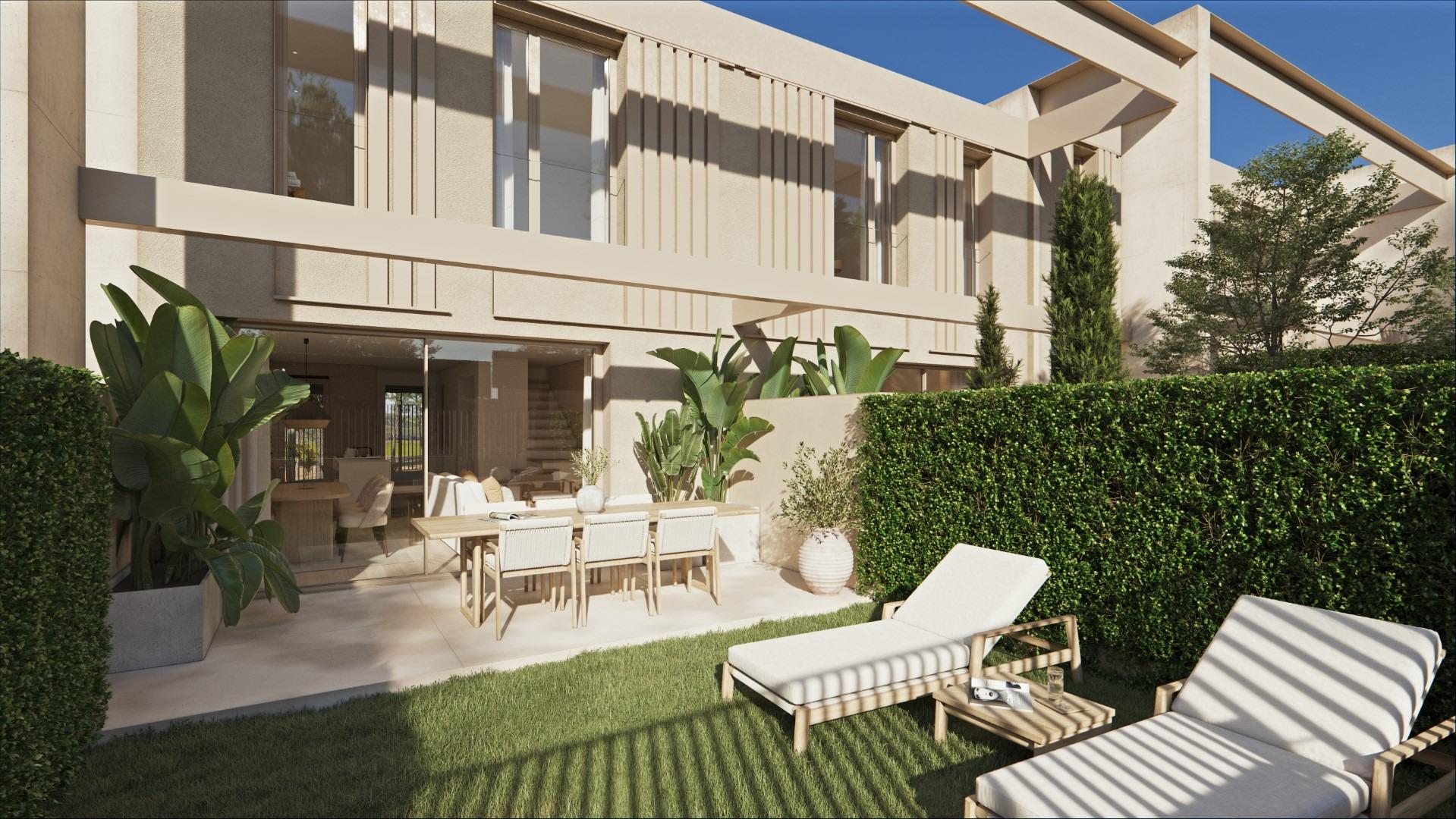 Modern design semi-detached homes with communal pool
