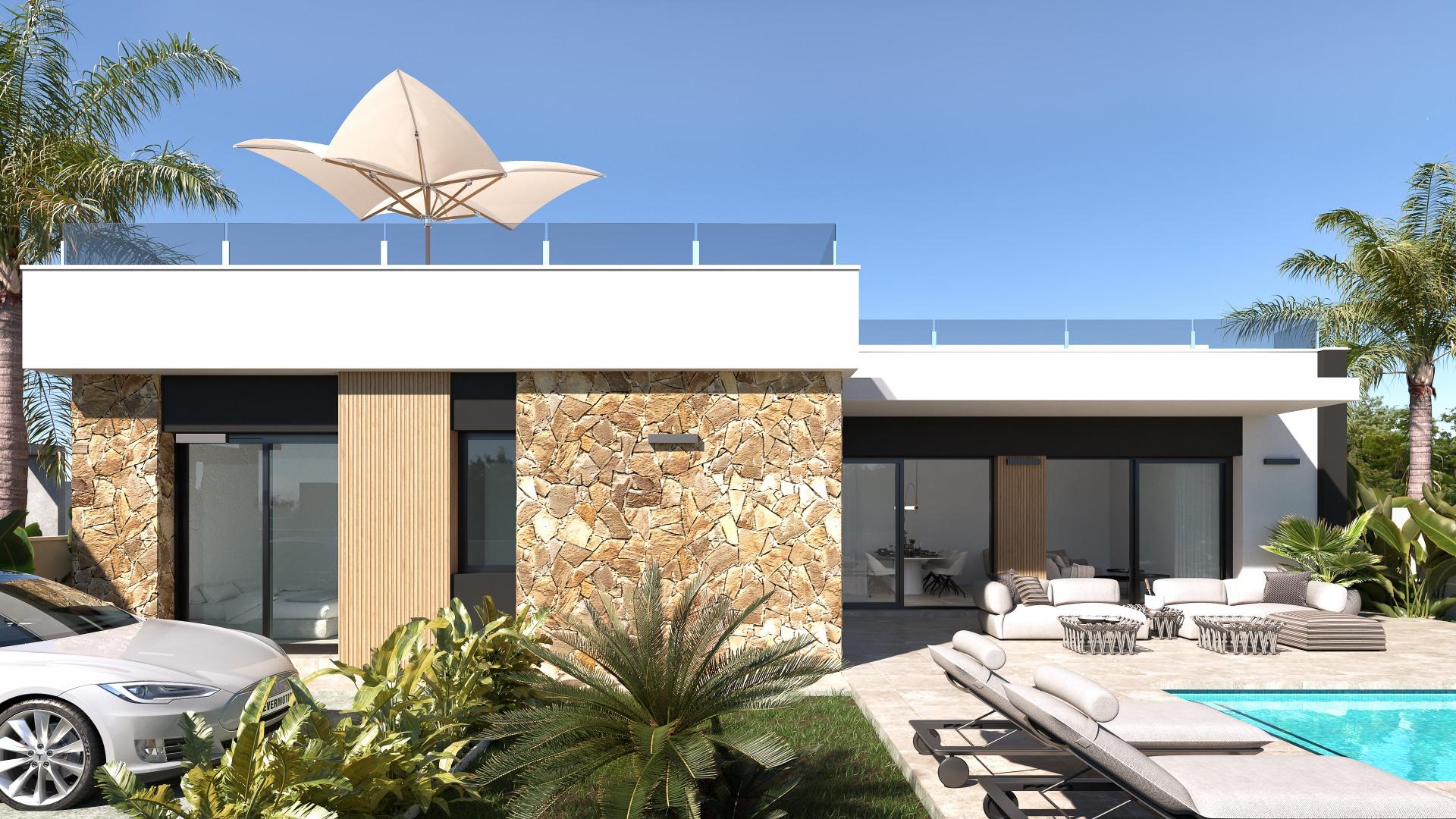 VILLA’S “JULIET” OBRA NUEVA. 3 DORM. 2 BAÑOS. PISCINA PRIVADA. PARCELA 263 M2.