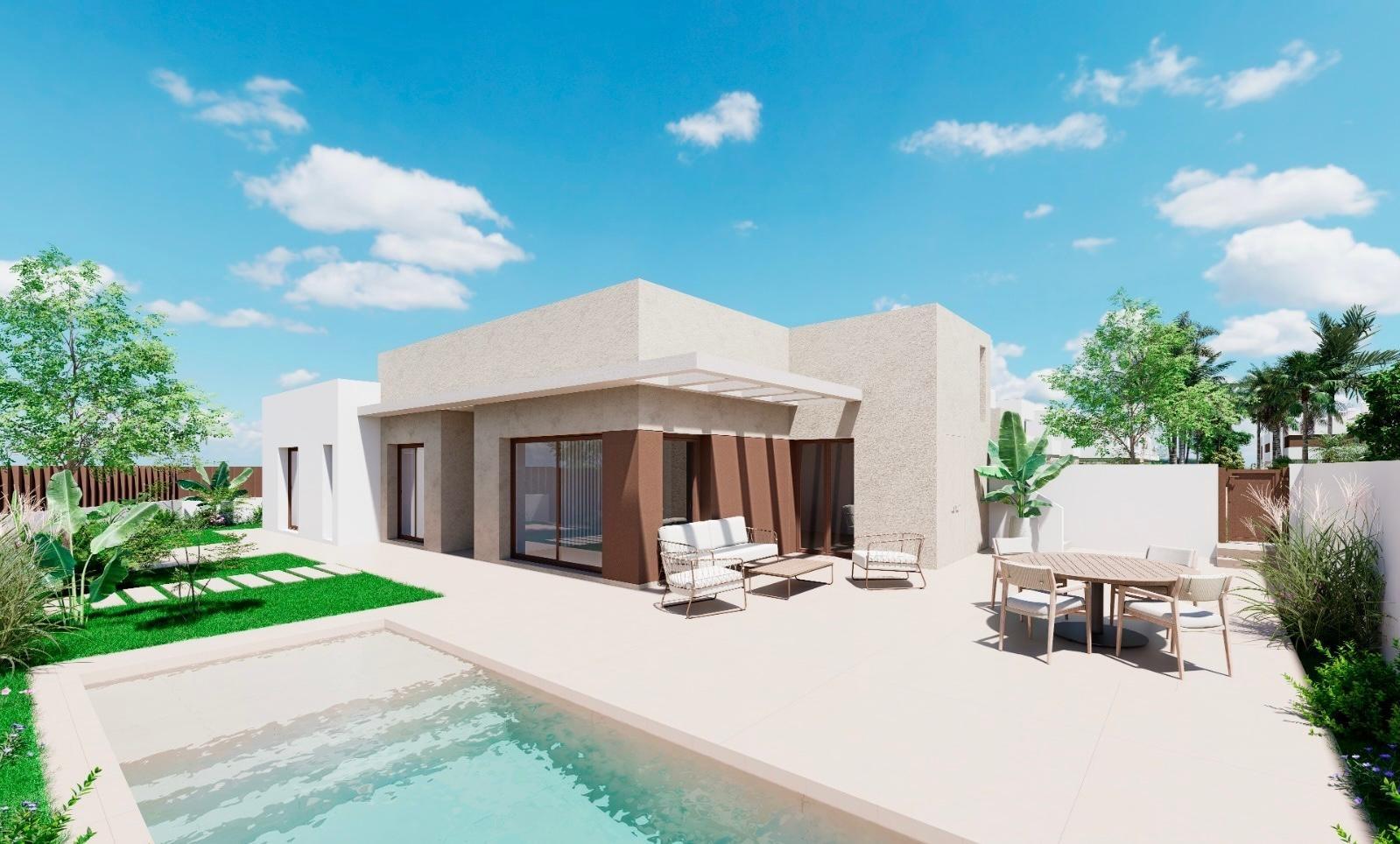 2-2-299 OBRA NUEVA! VILLAS EN LOS ALCAZARES CON PISCINA PRIVADA.