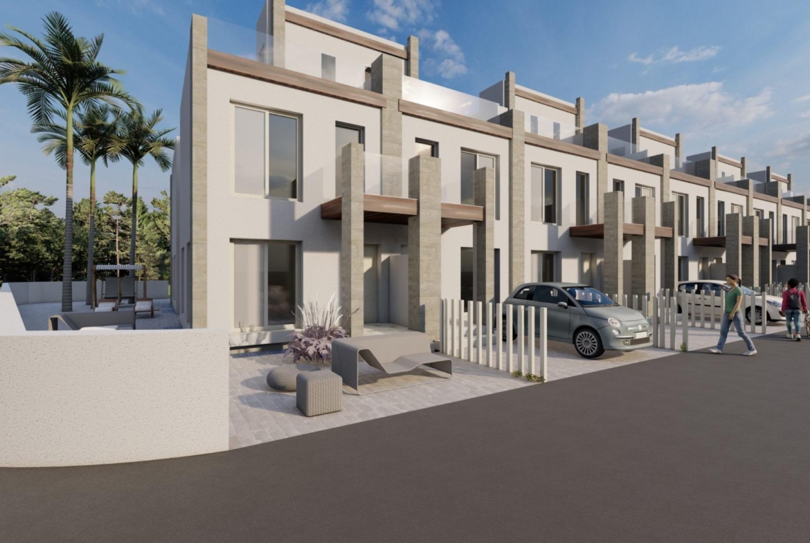 NEW BUILD IN GRAN ALACANT. SEMI-DETACHED HOUSE WITH 2 BEDROOMS. 2 BATHROOMS. 118 M2. BASEMENT OF 31 M2. SOLARIUM 24 M2. PLOT 16 M2 WITH PARKING. MARINO