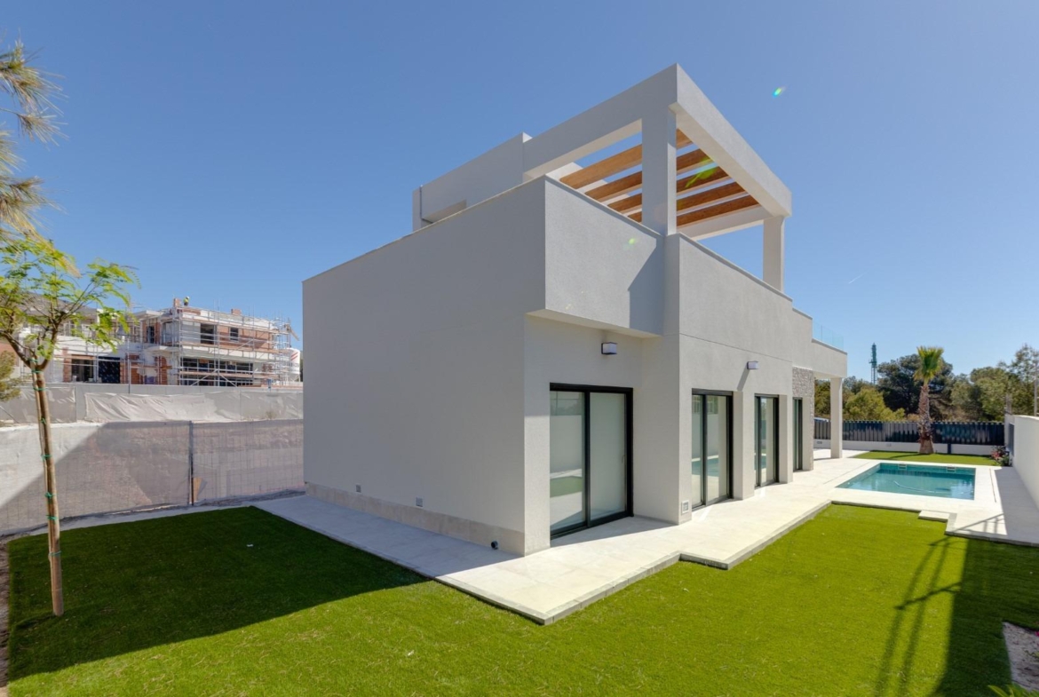 Luxury villas surrounded by green areas and golf courses