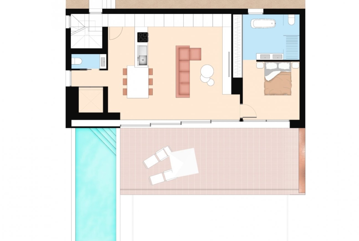Design villa met een totale oppervlakte van 250 vierkante meter met uitzicht op Guardamar en de zee.