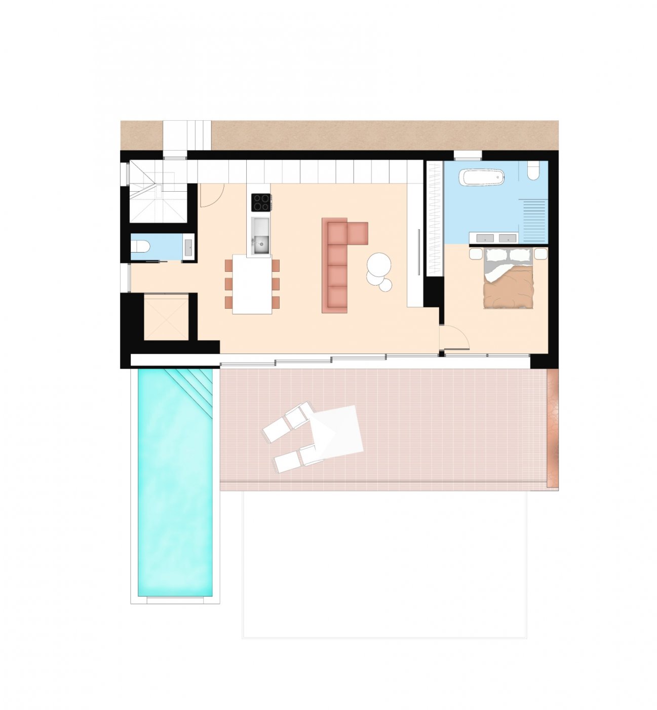 Design villa met een totale oppervlakte van 250 vierkante meter met uitzicht op Guardamar en de zee.
