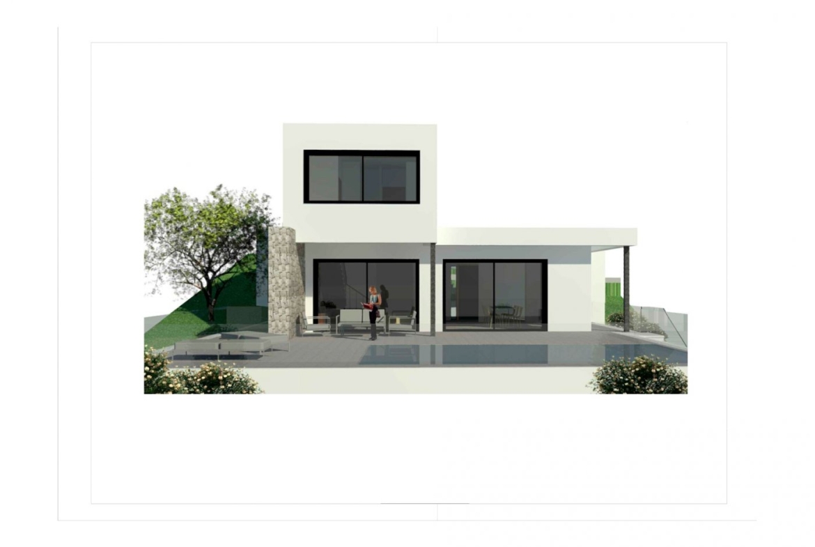 Villa con piscina y vistas al mar en Pedreguer