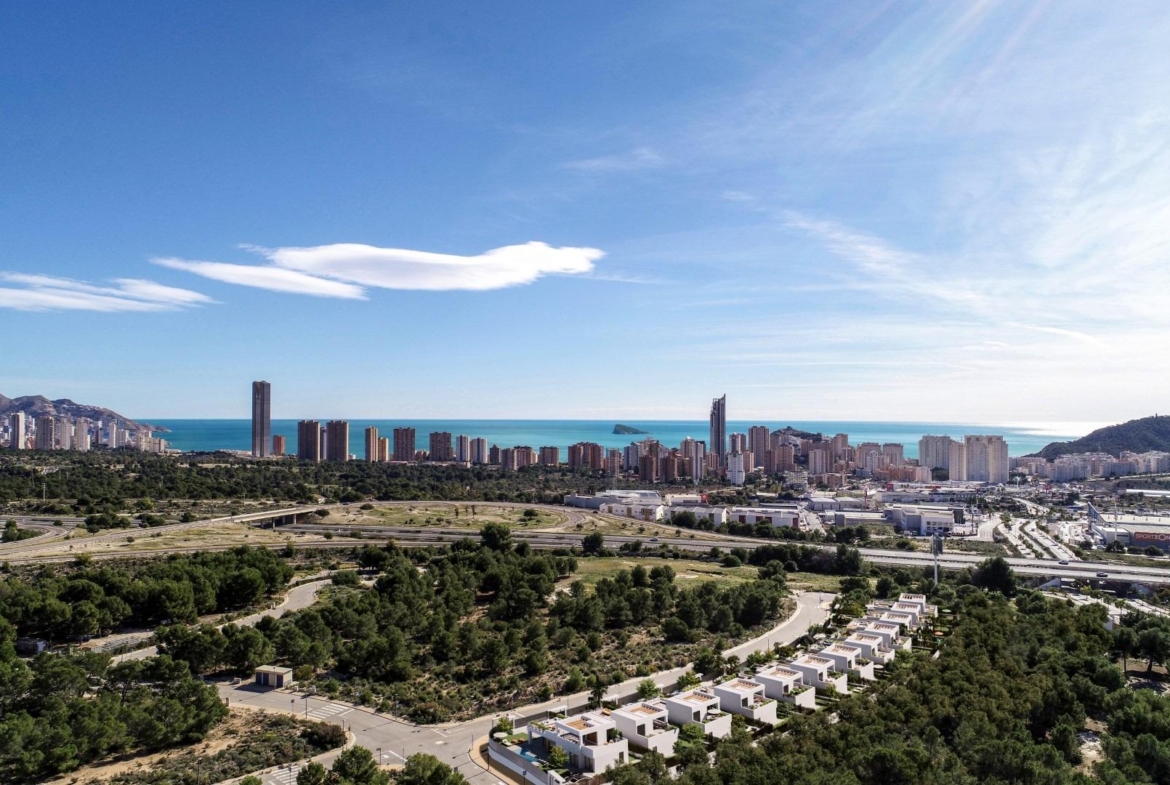 Luxury villas surrounded by green areas and golf courses