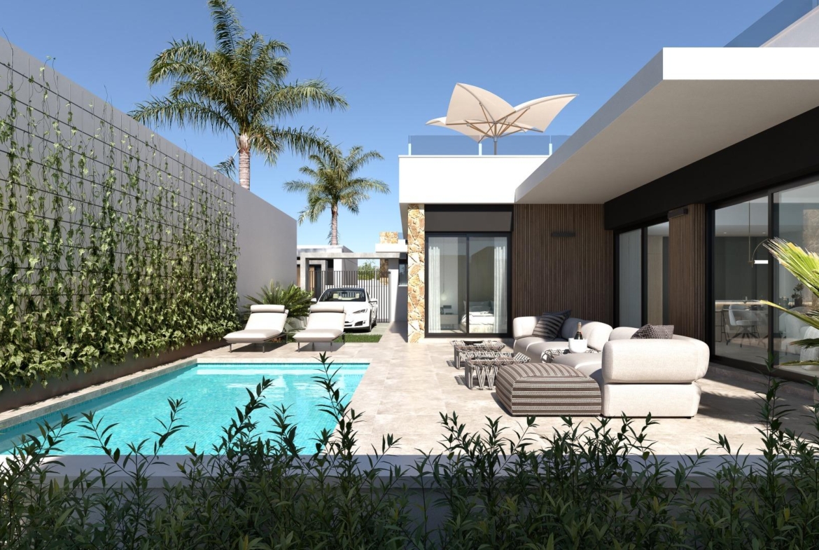VILLA’S “JULIET” OBRA NUEVA. 3 DORM. 2 BAÑOS. PISCINA PRIVADA. PARCELA 263 M2.