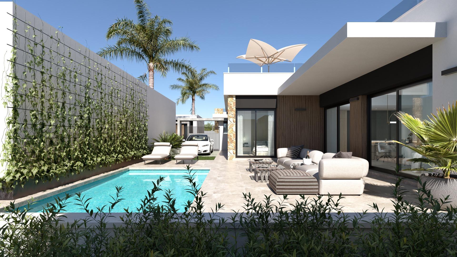 VILLA’S “JULIET” OBRA NUEVA. 3 DORM. 2 BAÑOS. PISCINA PRIVADA. PARCELA 263 M2.