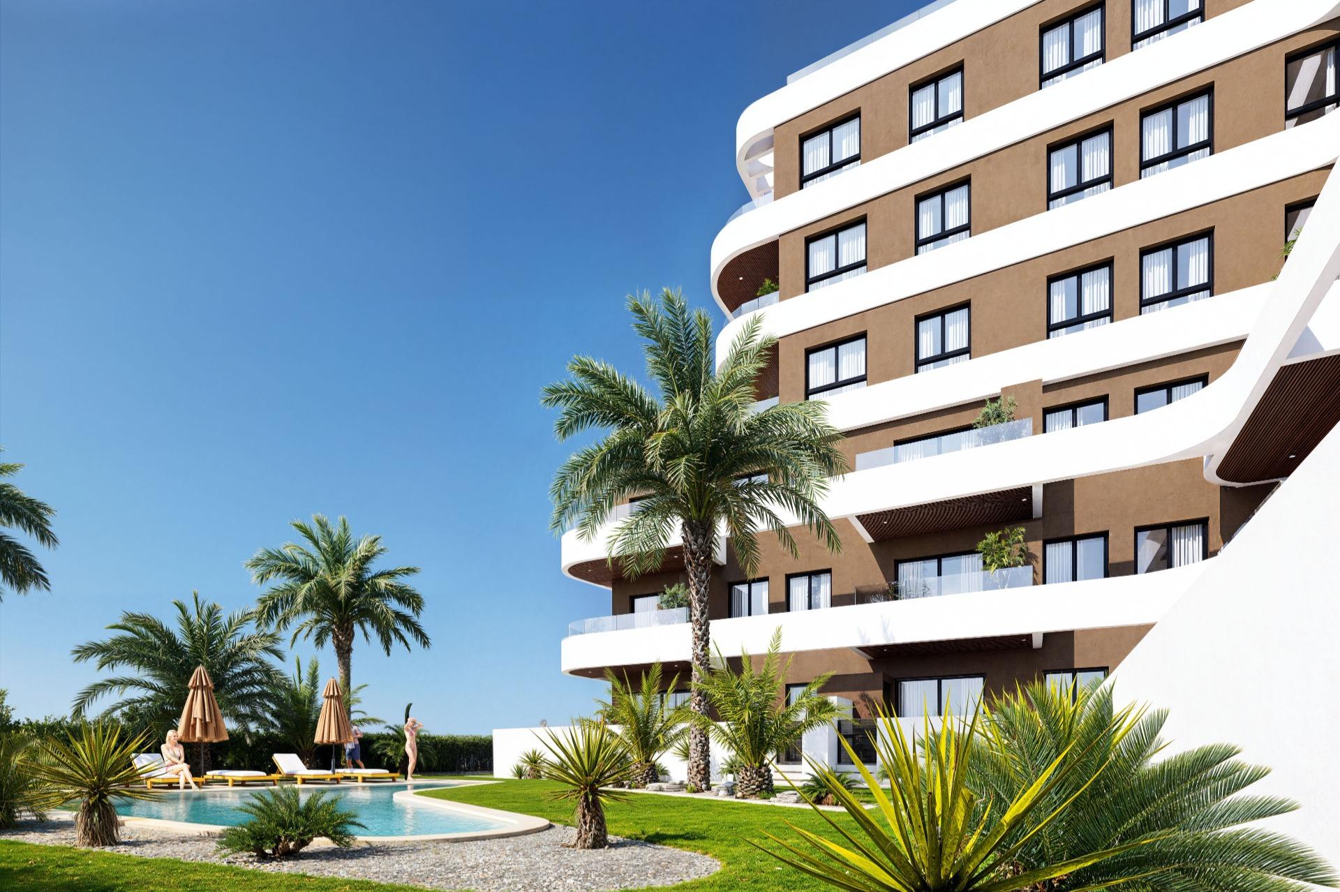 2-5-318 OBRA NUEVA EN GUARDAMAR DEL SEGURA! APARTAMENTO DE 2 DORM. 2 BAÑOS. TERRAZA DE 13 M2. PISCINA.