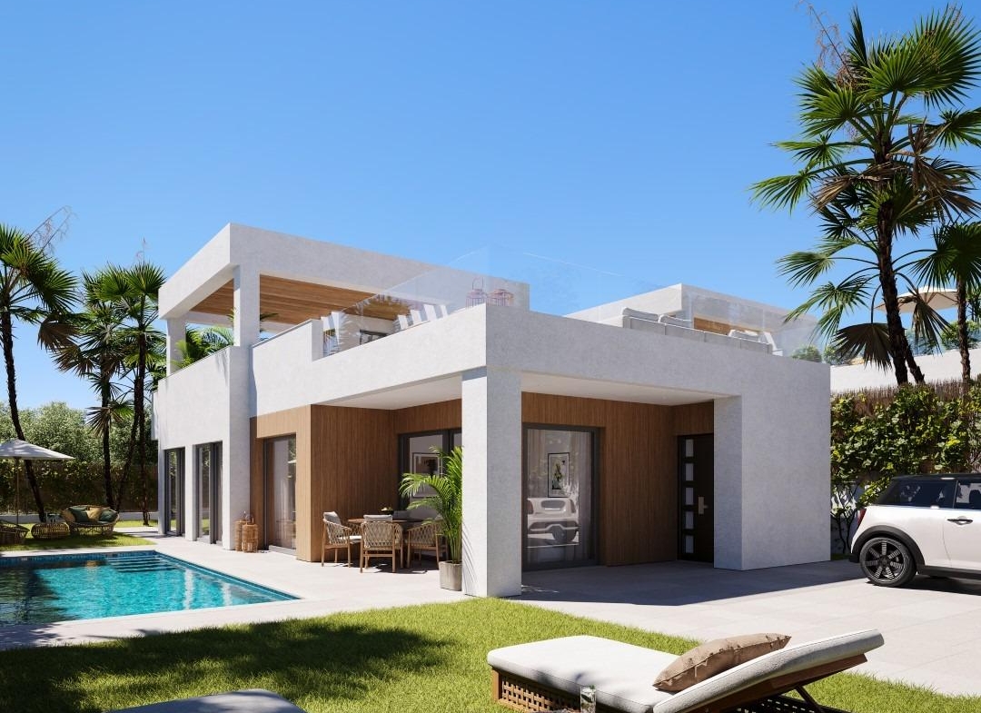 Luxury villas surrounded by green areas and golf courses