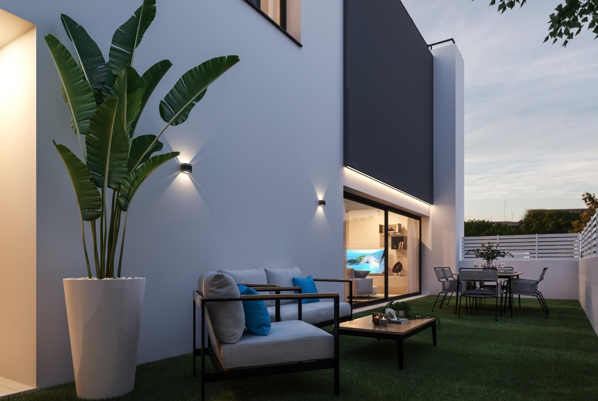 Semi-detached houses with communal pool