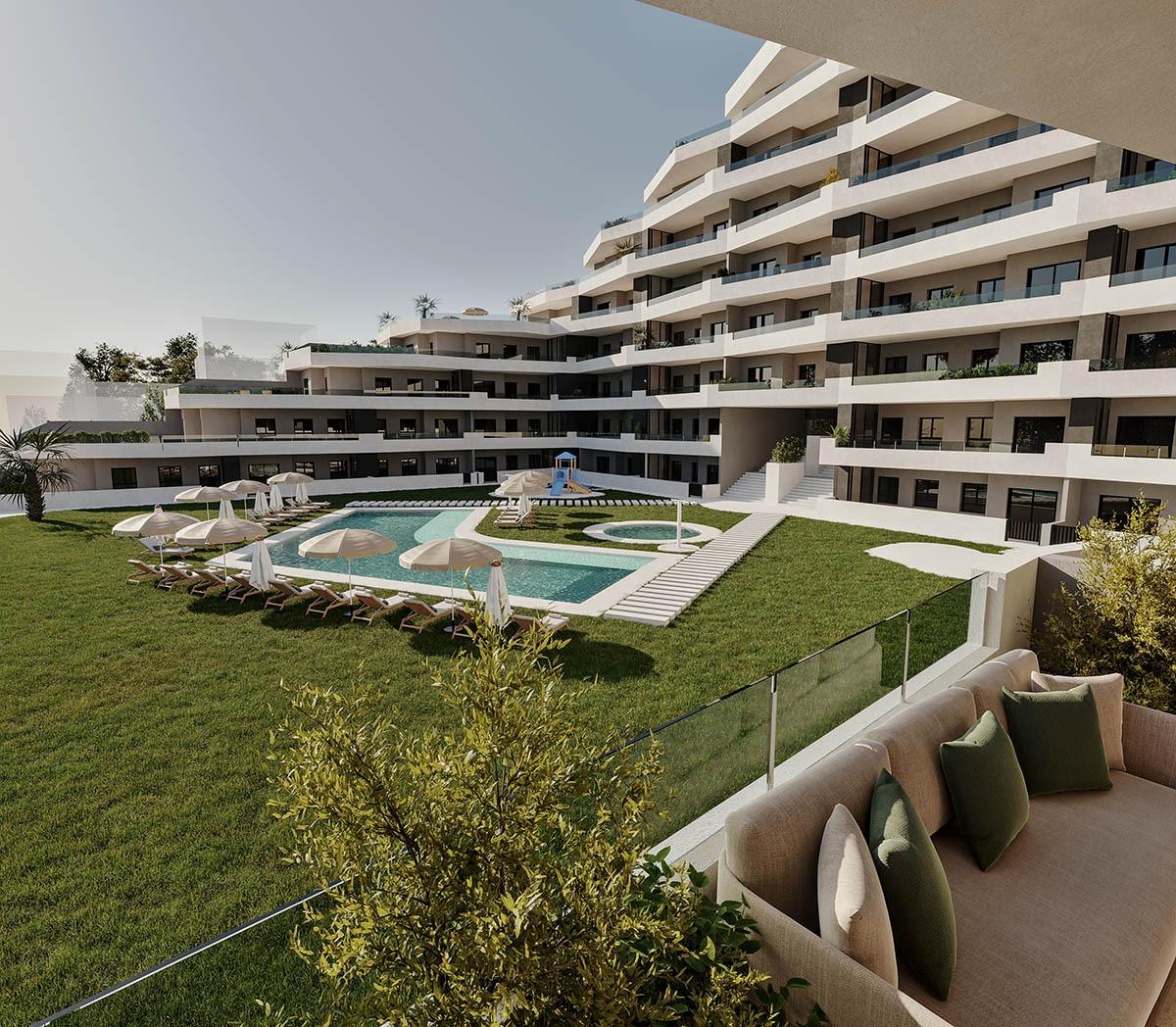 OBRA NUEVA EN SAN MIGUEL DE SALINAS. 2 DORM. 2 BAÑOS. 95 M2 SUPERFICIE. GRAN TERRAZA 31 M2. PARKING INCLUIDO. PISCINA COMUNITARIA.