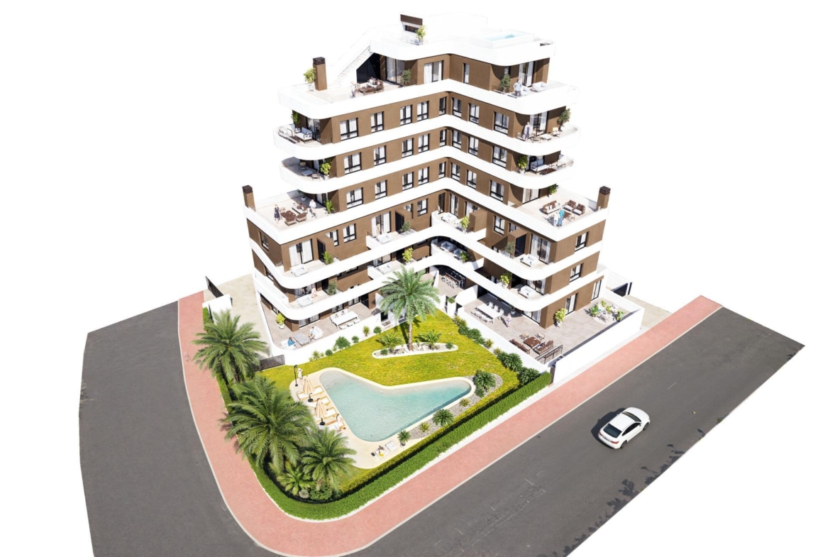 OBRA NUEVA EN GUARDAMAR DEL SEGURA! APARTAMENTO DE 2 DORM. 2 BAÑOS. TERRAZA DE 13 M2. PISCINA.