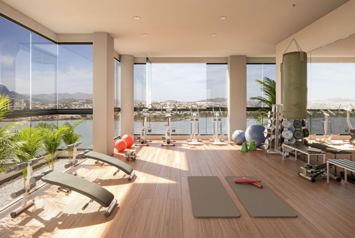 Newly built homes with large terraces and sea views