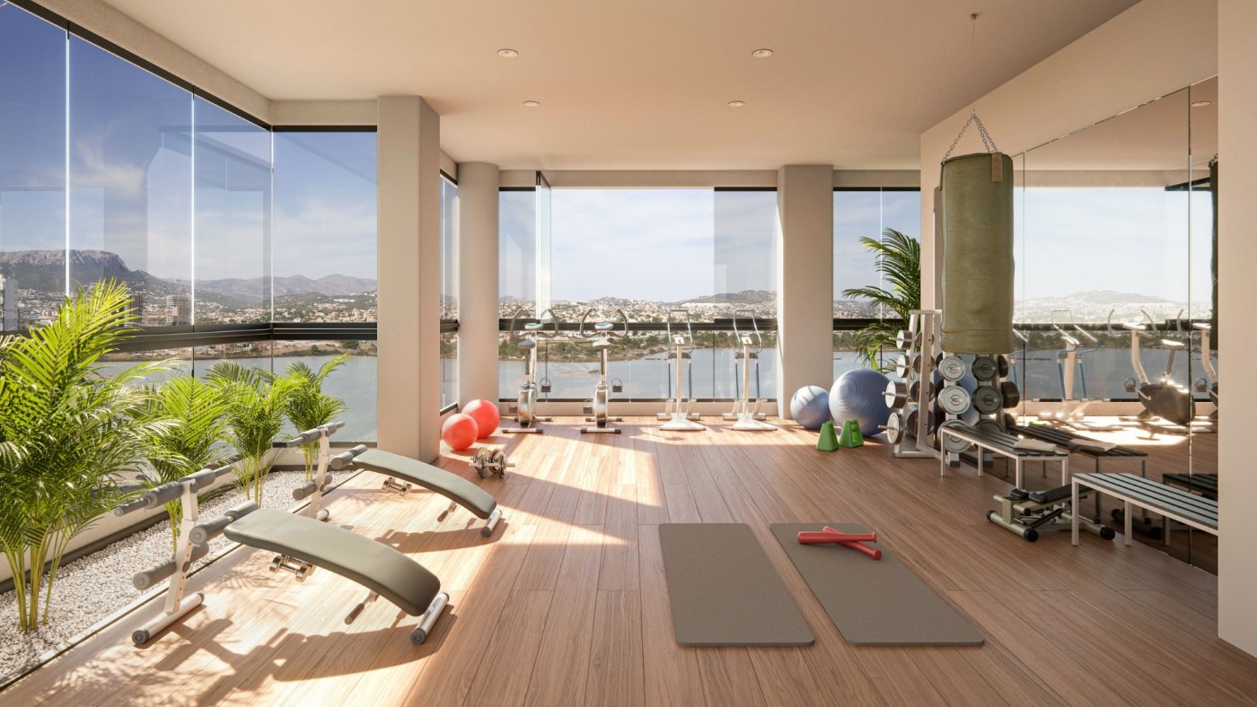 Newly built homes with large terraces and sea views