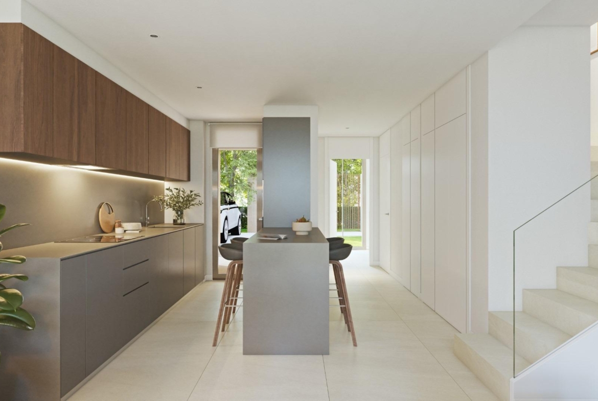 Modern design semi-detached homes with communal pool