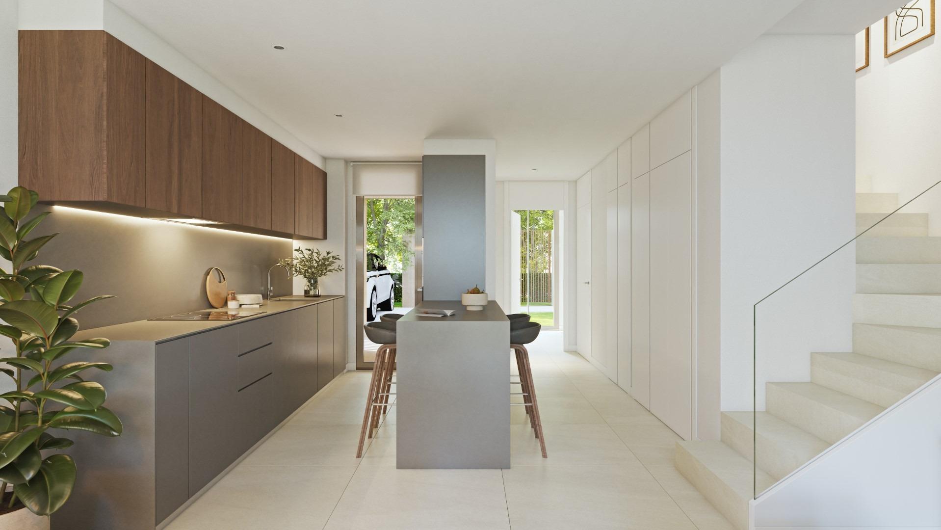 Modern design semi-detached homes with communal pool