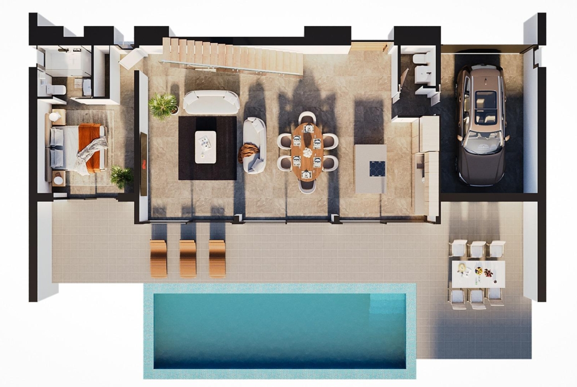 Detached villas with private pool in La Merced