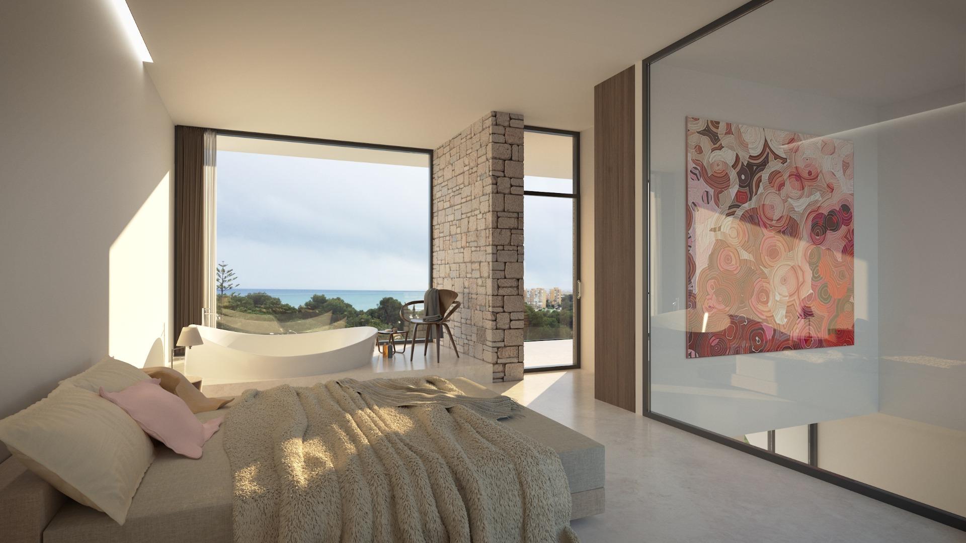 OBRA NUEVA EN ORUHUELA COSTA. VILLAS DE LUJO (GRETA) 370M2 DE CASA. 4 DORM. PLAYA A 350 METROS.