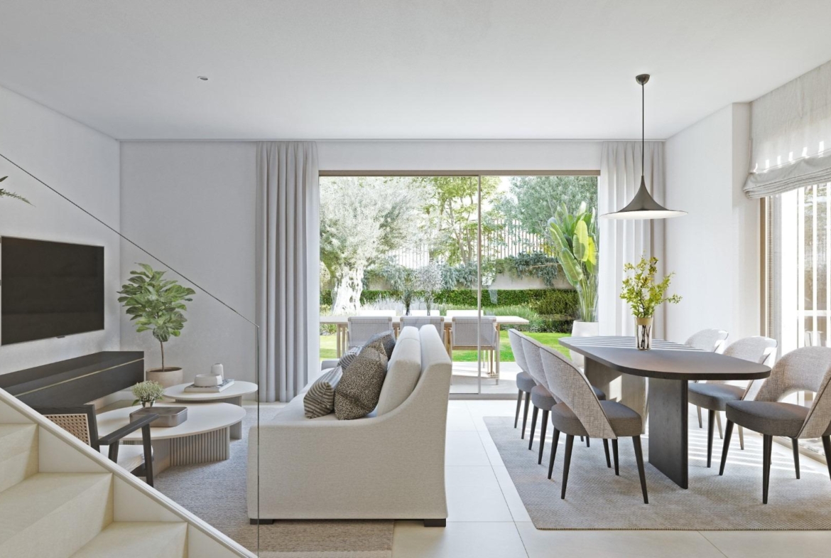 Modern design semi-detached homes with communal pool