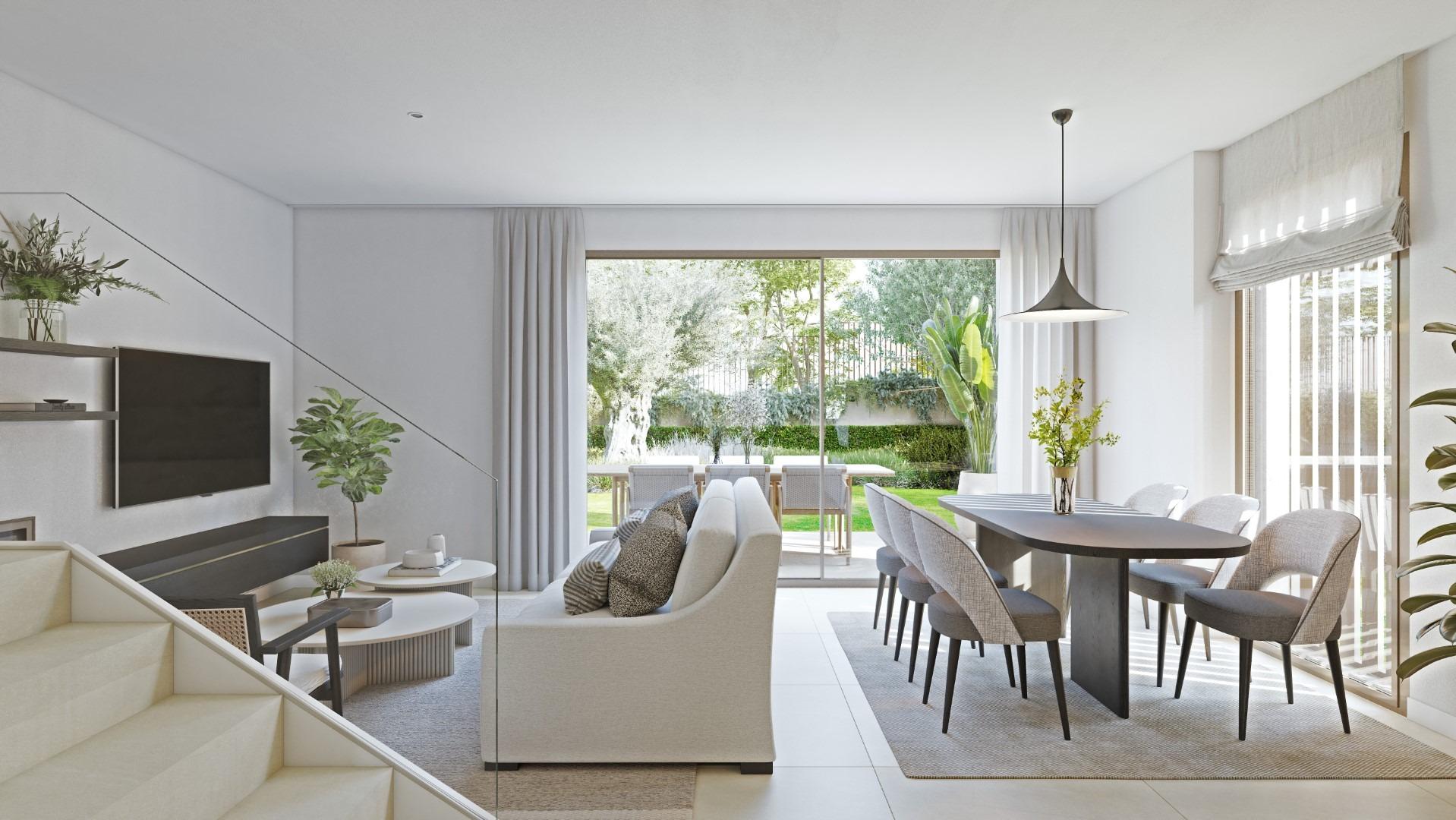 Modern design semi-detached homes with communal pool