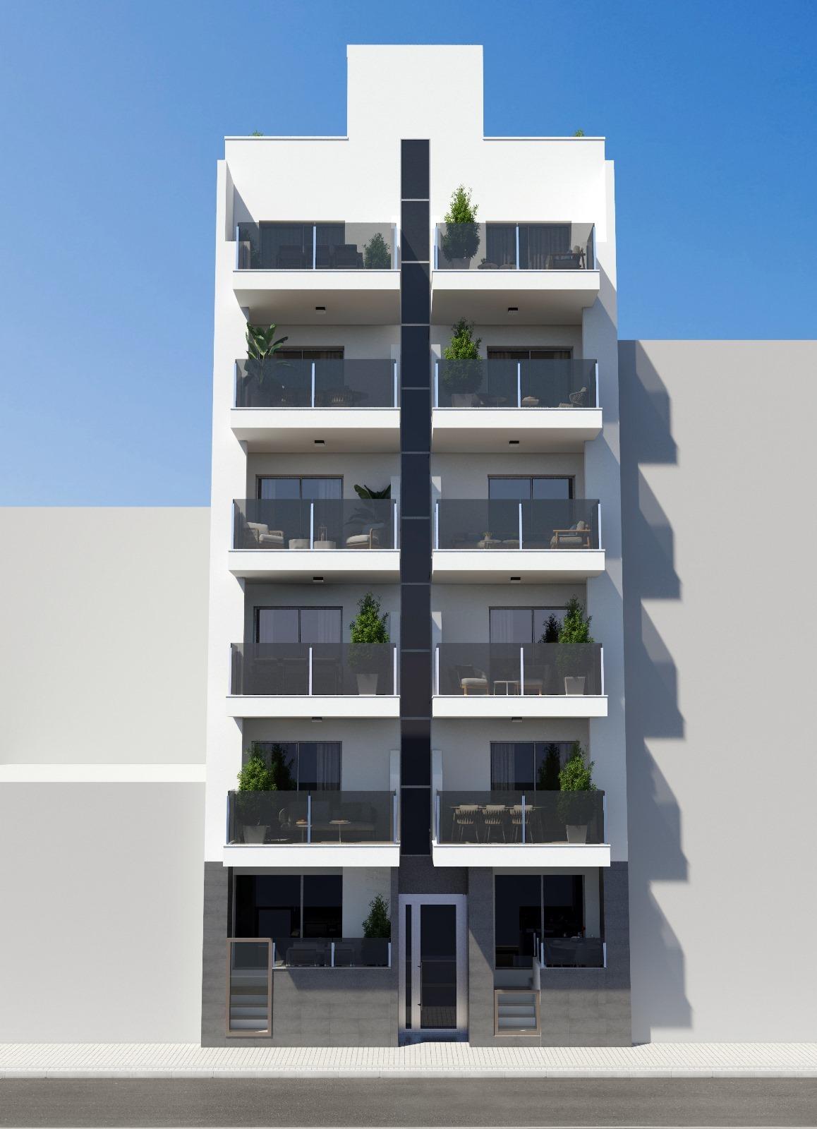 OBRA NUEVA EN TORREVIEJA A 150 METROS DE LA PLAYA. 2 DORMITORIOS. 2 BAÑOS. PISCINA COMUNITARIA.