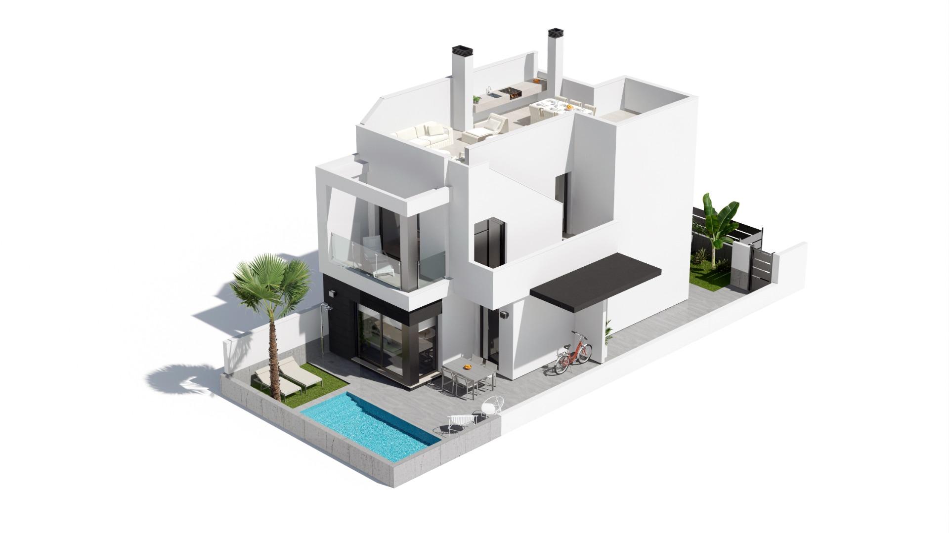 2-8-84 Lovely villa with private pool and solarium in a green area near the beach.