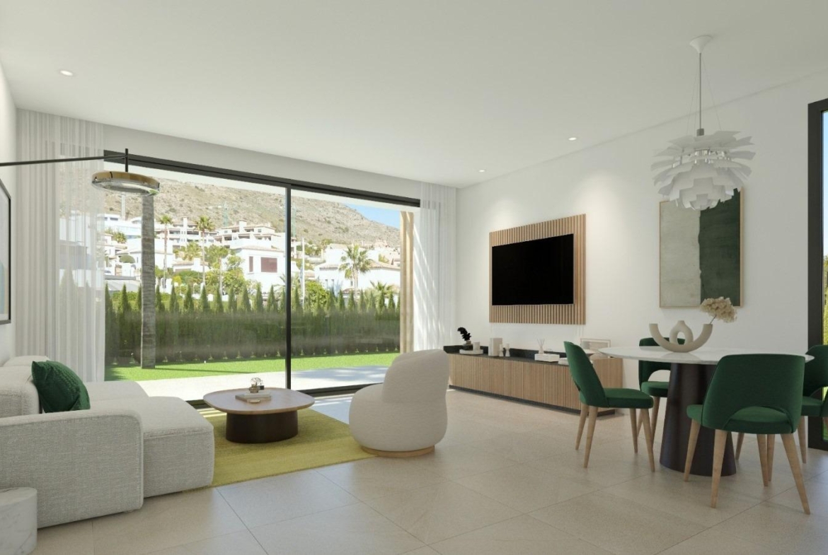 New semi-detached homes with communal pool