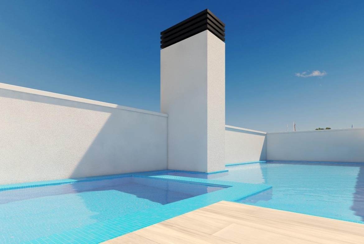 OBRA NUEVA EN TORREVIEJA A 150 METROS DE LA PLAYA. 2 DORMITORIOS. 2 BAÑOS. PISCINA COMUNITARIA.