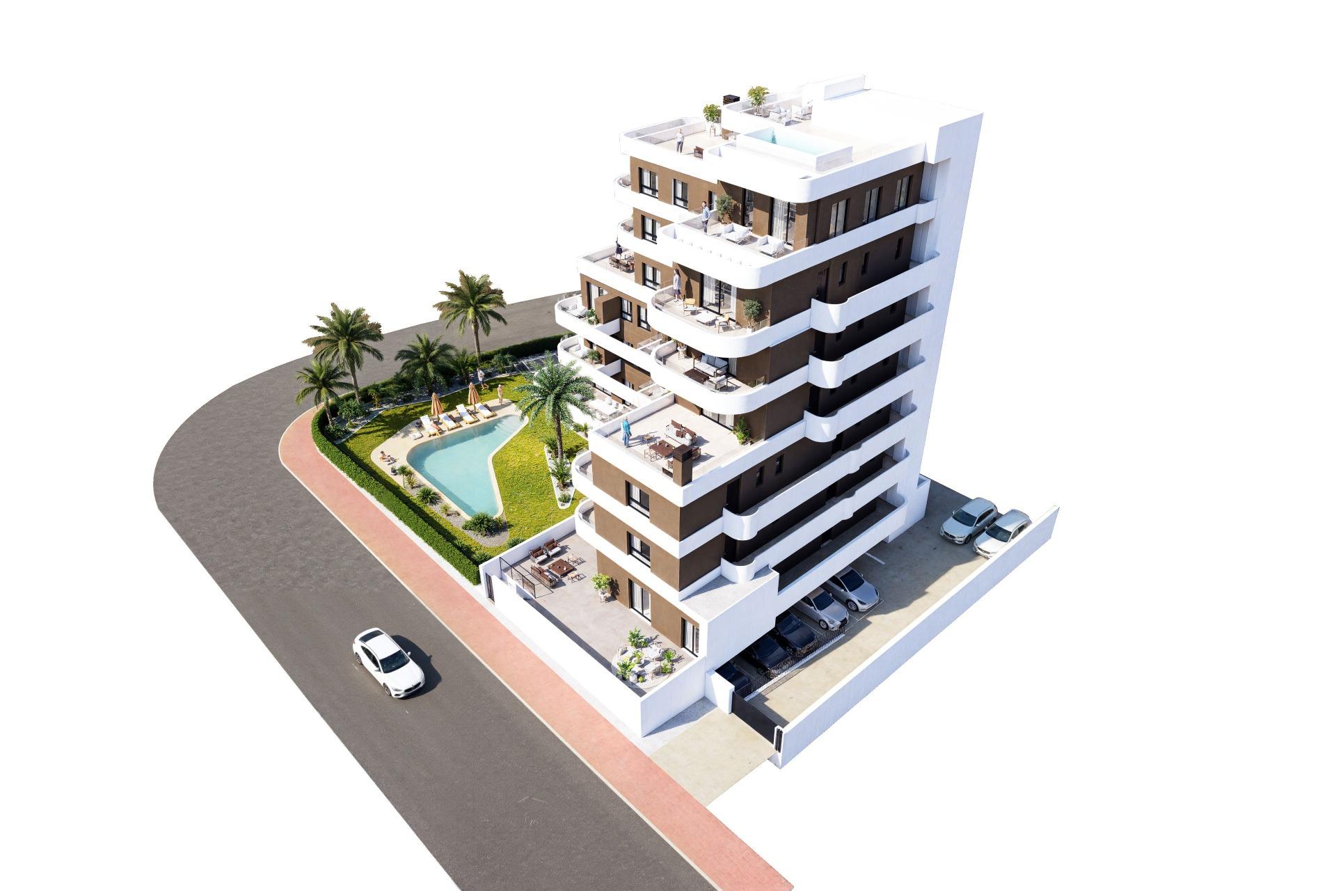 2-9-294 OBRA NUEVA EN GUARDAMAR DEL SEGURA! APARTAMENTO DE 2 DORM. 2 BAÑOS. TERRAZA DE 13 M2. PISCINA.