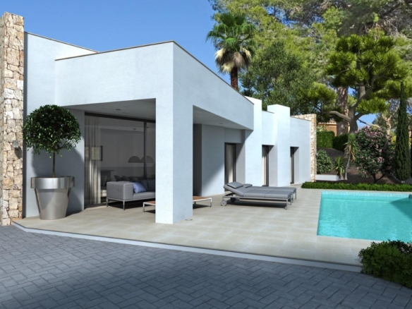 New villa with pool by the sea