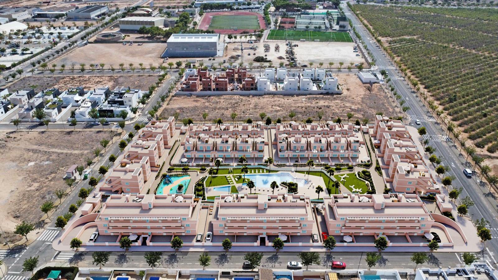BUNGALOWS DE OBRA NUEVA EN PILAR DE LA HORADADA CON JARDIN DE 57 M2 Y TERRAZA DE 33 M2. GARAJE INCLUIDO. 3 DORM. 2 BAÑOS.